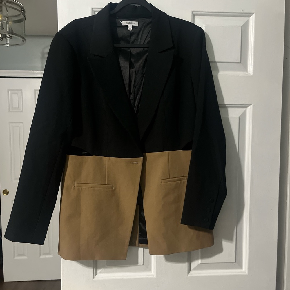 GOOD AMERICAN Good Slit Side Two Tone Blazer - Picture 2 of 5